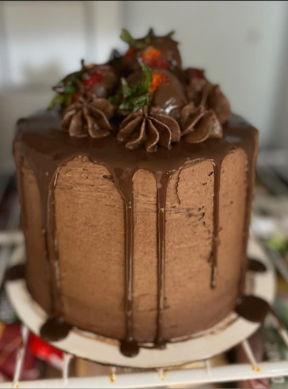 6 inch 3 layer sugar free triple chocolate cake