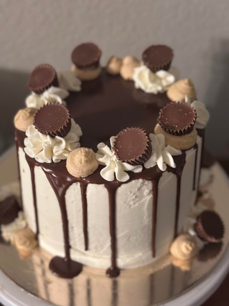 6 inch 2 layer peanut butter chocolate